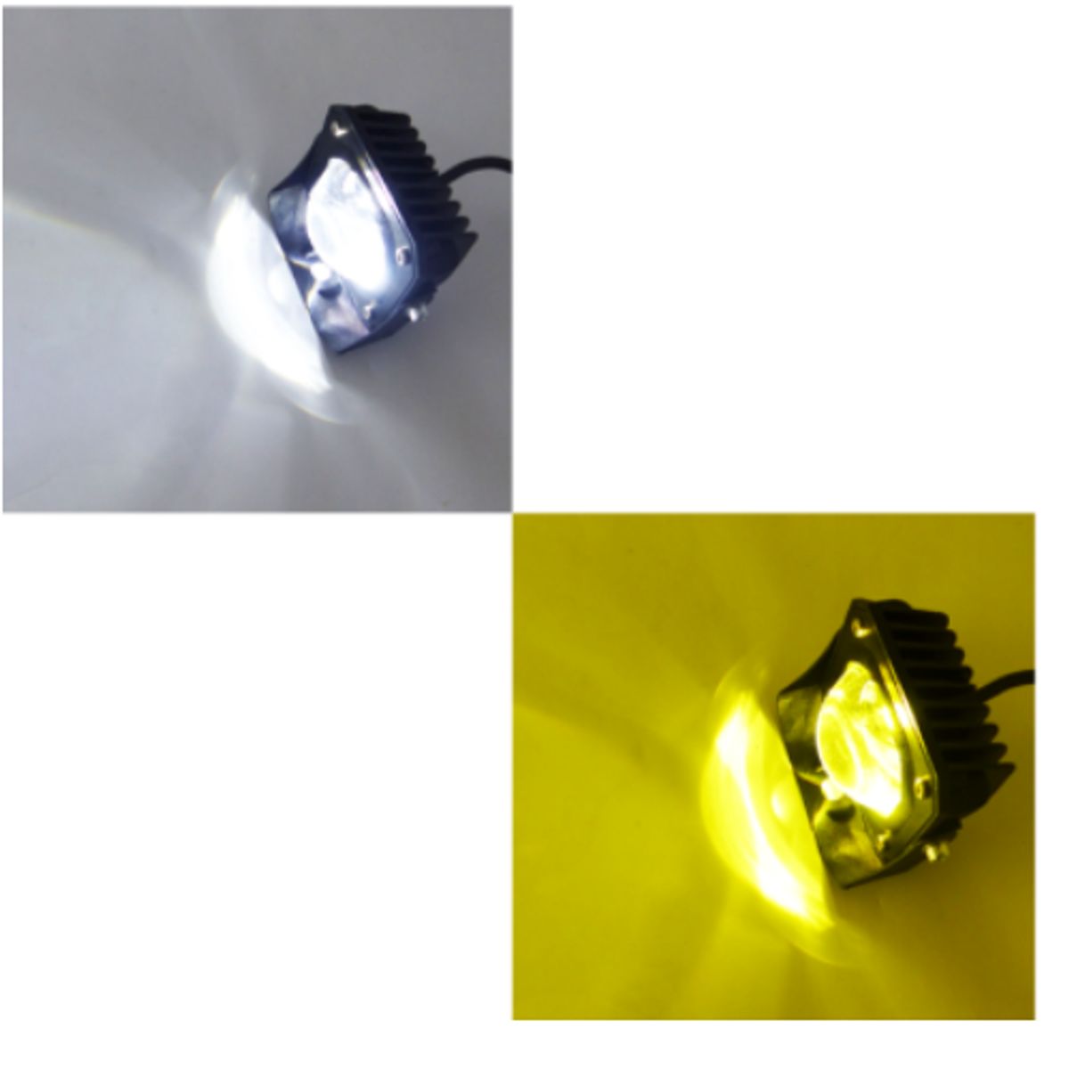GENERICO - Neblinero LED COB Duo Color Cuadrado De 12 A 24 Volt