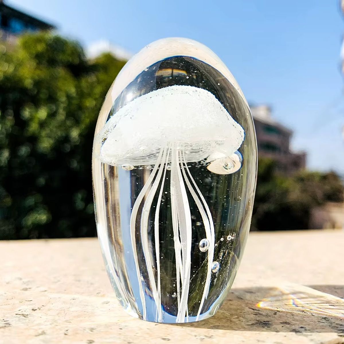 GENERICO - Estatuilla De Medusas Artesanía De Cristal De Blanco