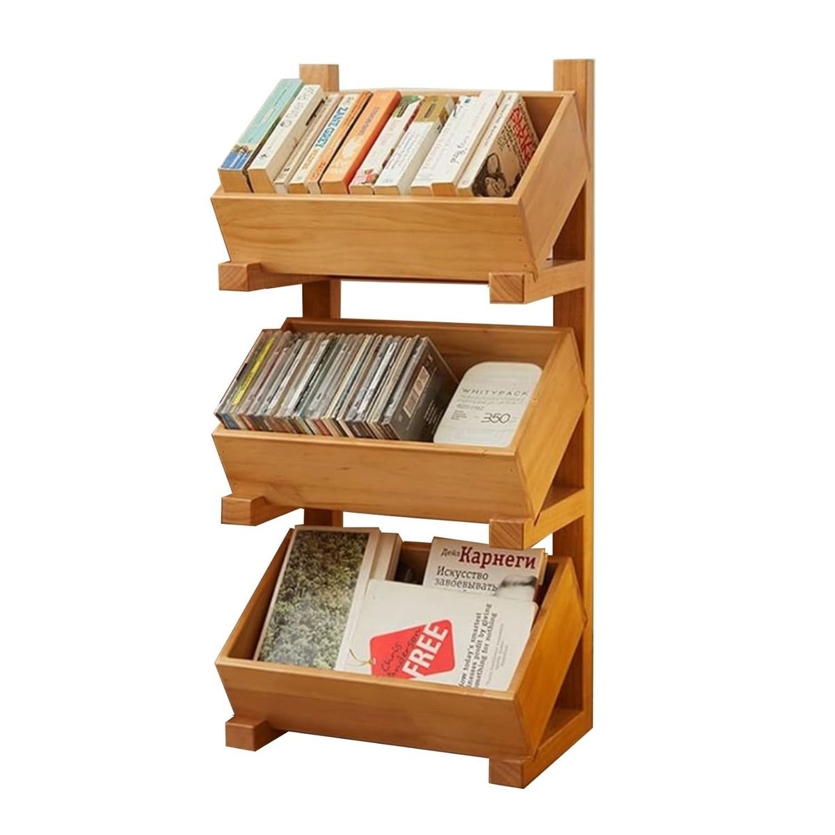 CRUSEC - Estante De Madera Maciza 3 Niveles Cocina Exhibicion