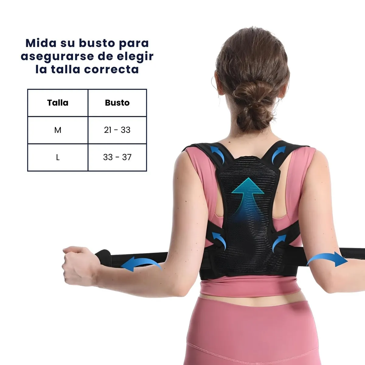 CRUSEC - Corrector De Postura Espalda Faja Ajustable Unisex - M