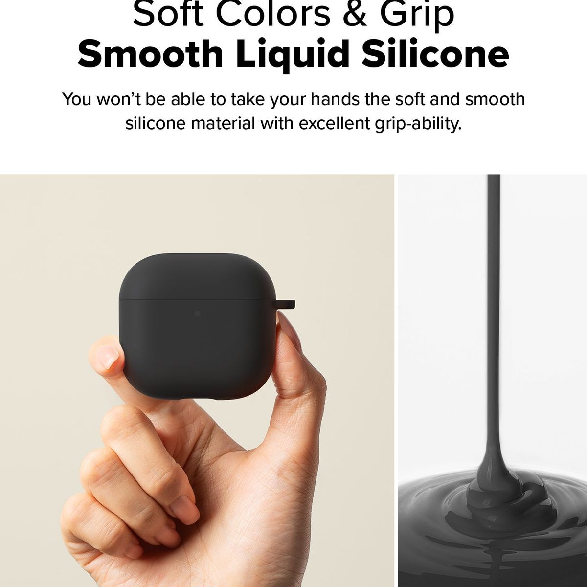 RINGKE - Carcasa Funda Ringke Para AirPods 4 Silicona Negro