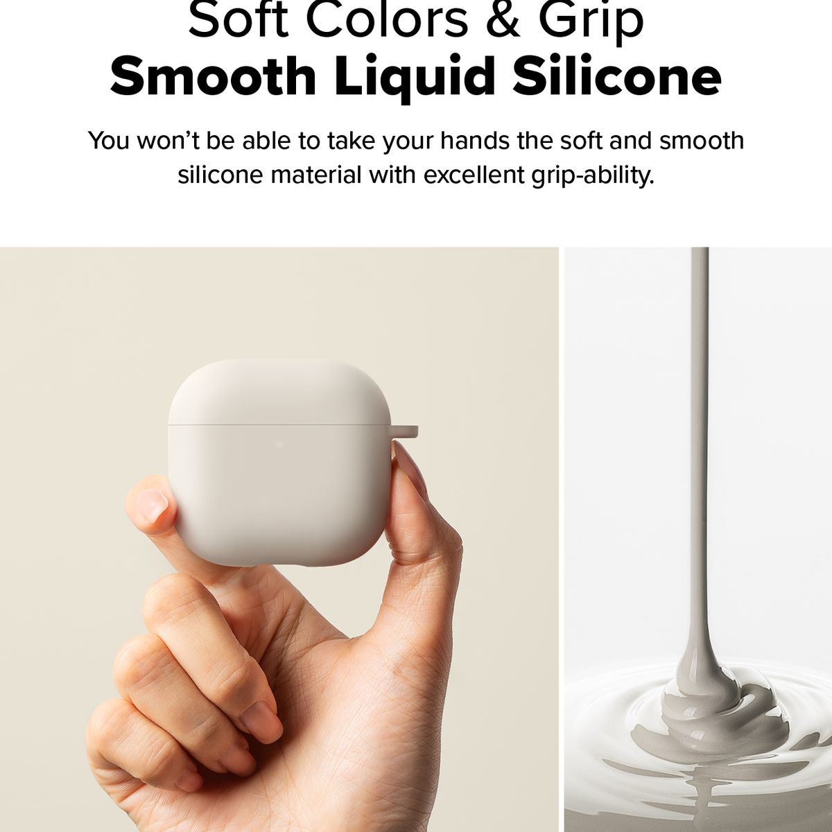 RINGKE - Carcasa Funda Ringke Para AirPods 4 Silicona Beige