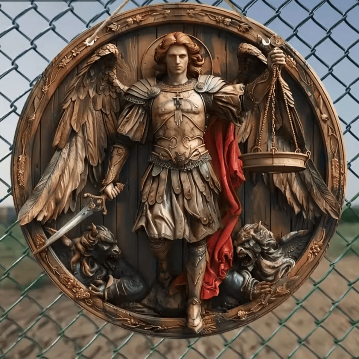 SAKURA - Cuadro San Miguel Arcángel Rojo  decoración pared Sakura