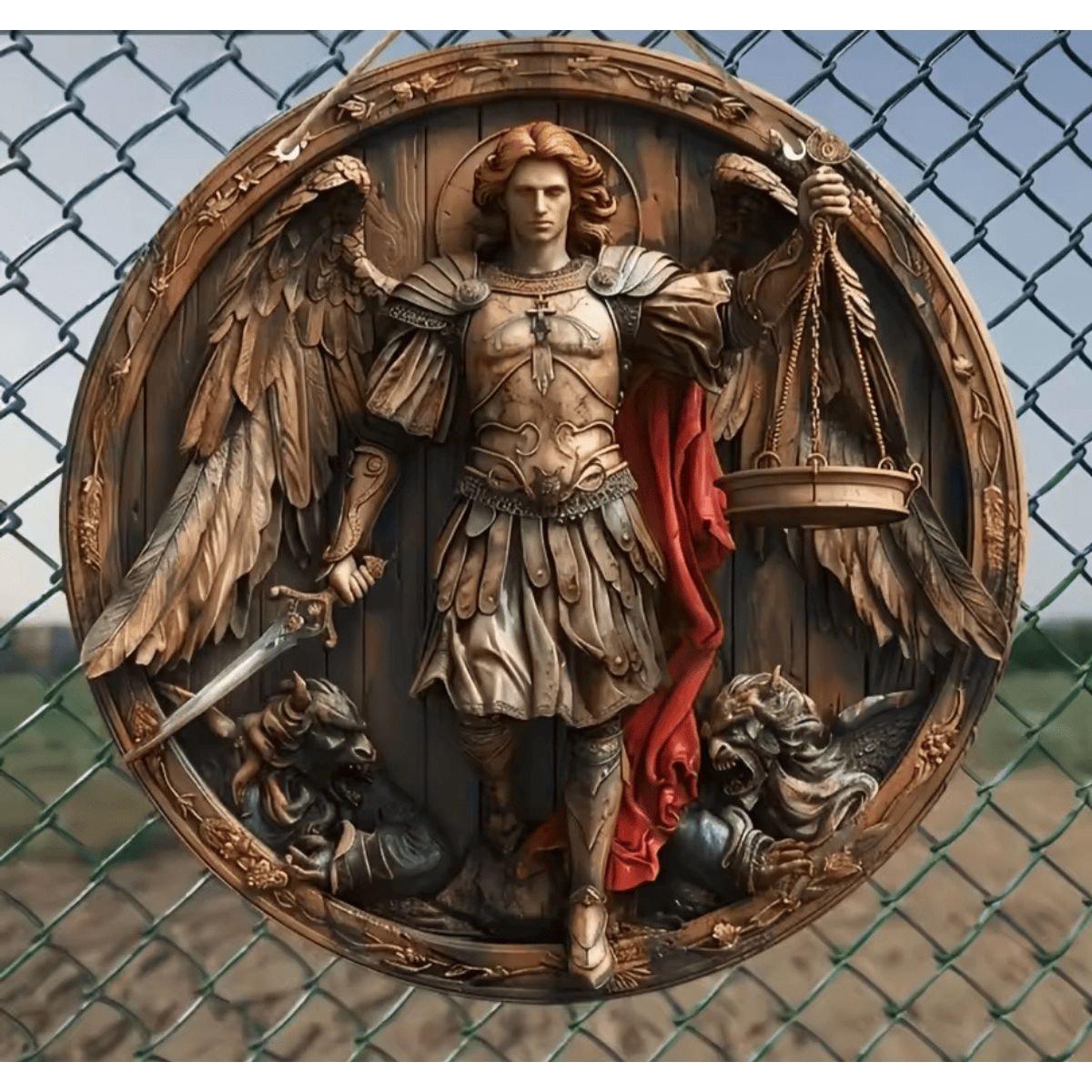 SAKURA - Cuadro San Miguel Arcángel Rojo  decoración pared Sakura