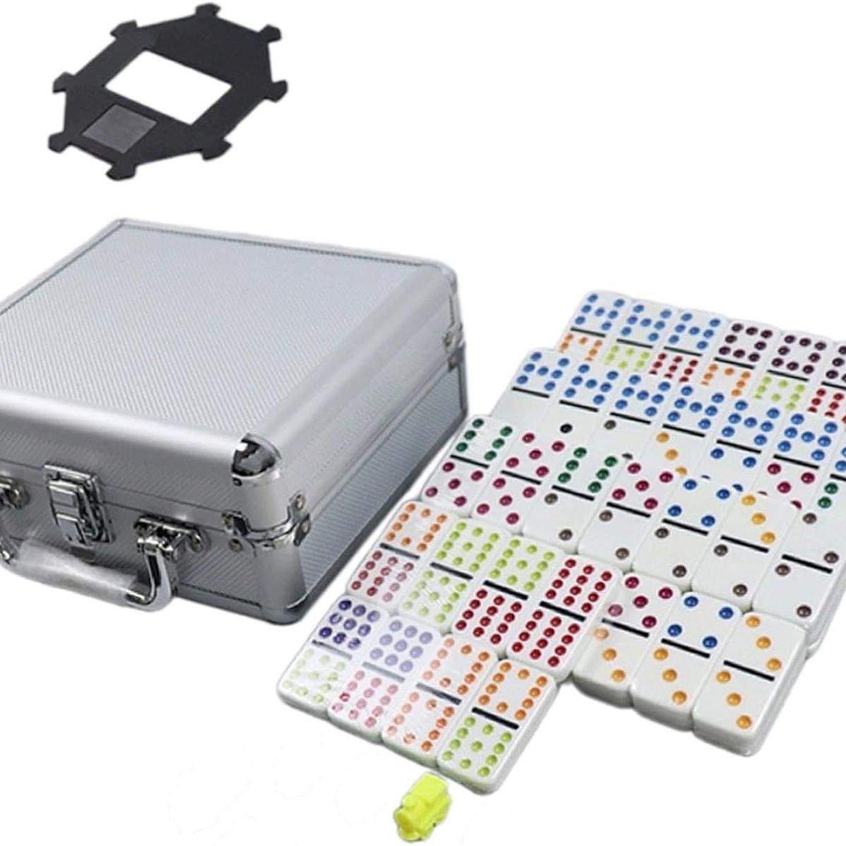 GENERICO - Juego De Dominó Mexicano Con Caja De Aluminio Tren Cardinal