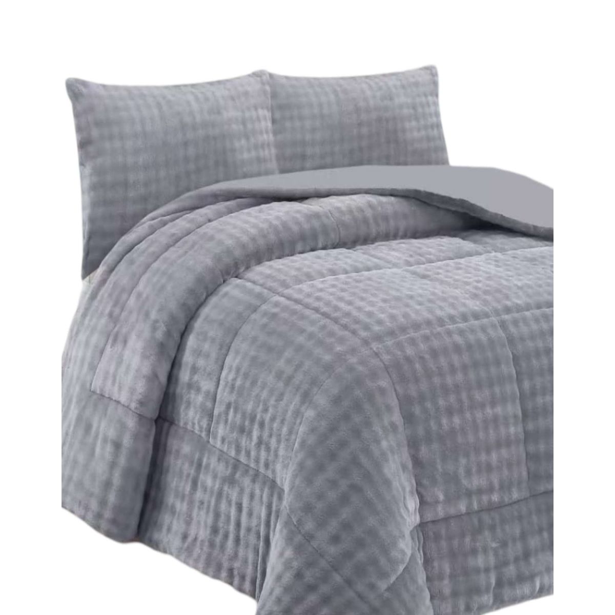 GENERICO - CUBRECAMA CON CHIPORRO CON RELIEVE 2P GRIS.