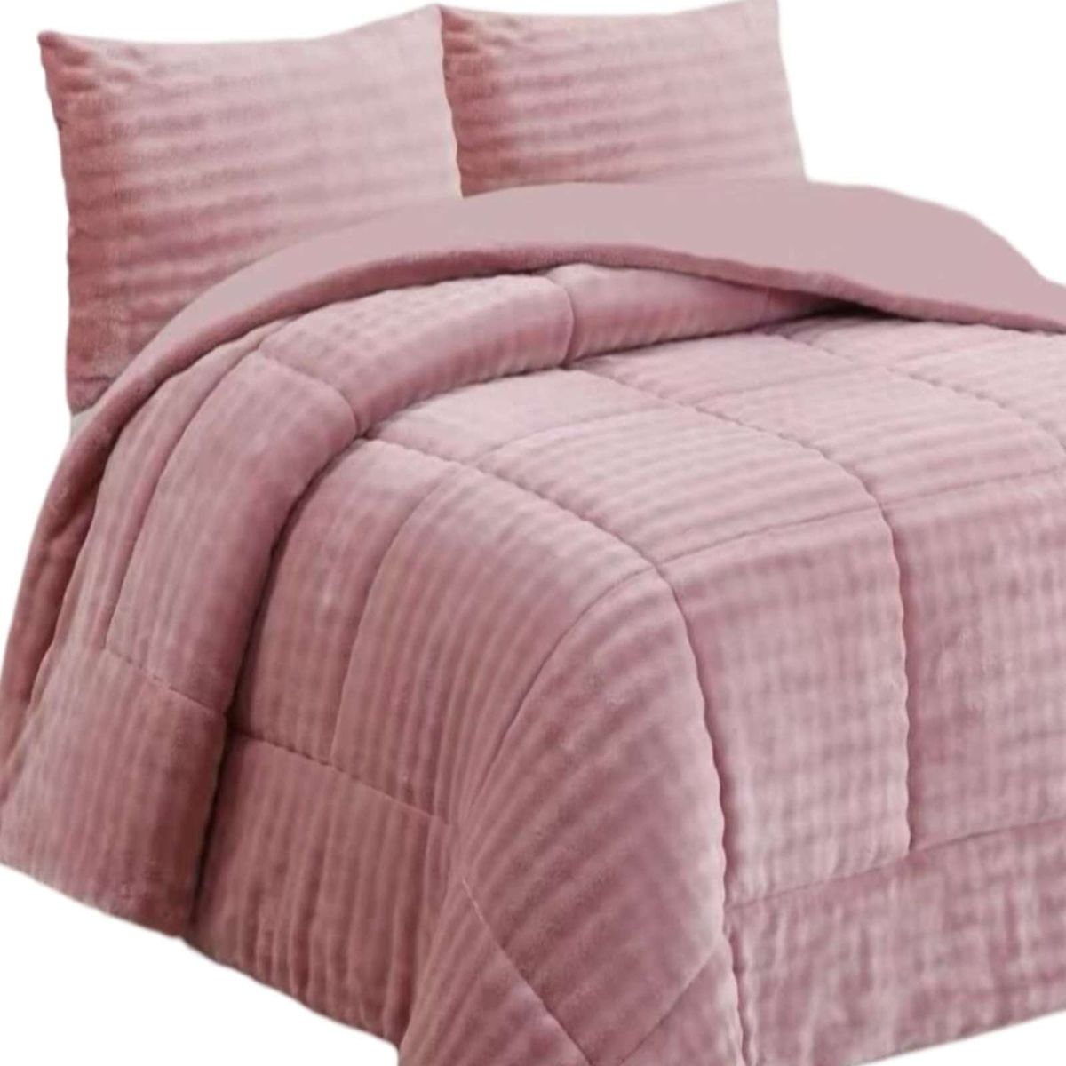 GENERICO - CUBRECAMA CON CHIPORRO CON RELIEVE 2P ROSA.