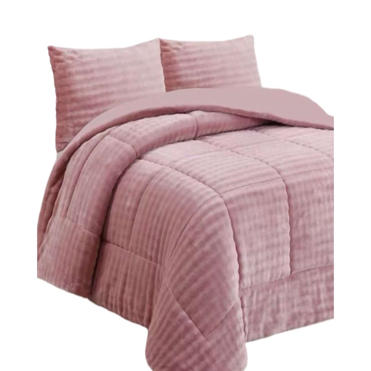 GENERICO - CUBRECAMA CON CHIPORRO CON RELIEVE 2P ROSA