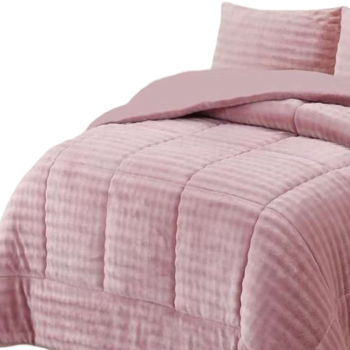 GENERICO - CUBRECAMA CON CHIPORRO CON RELIEVE 2P ROSA