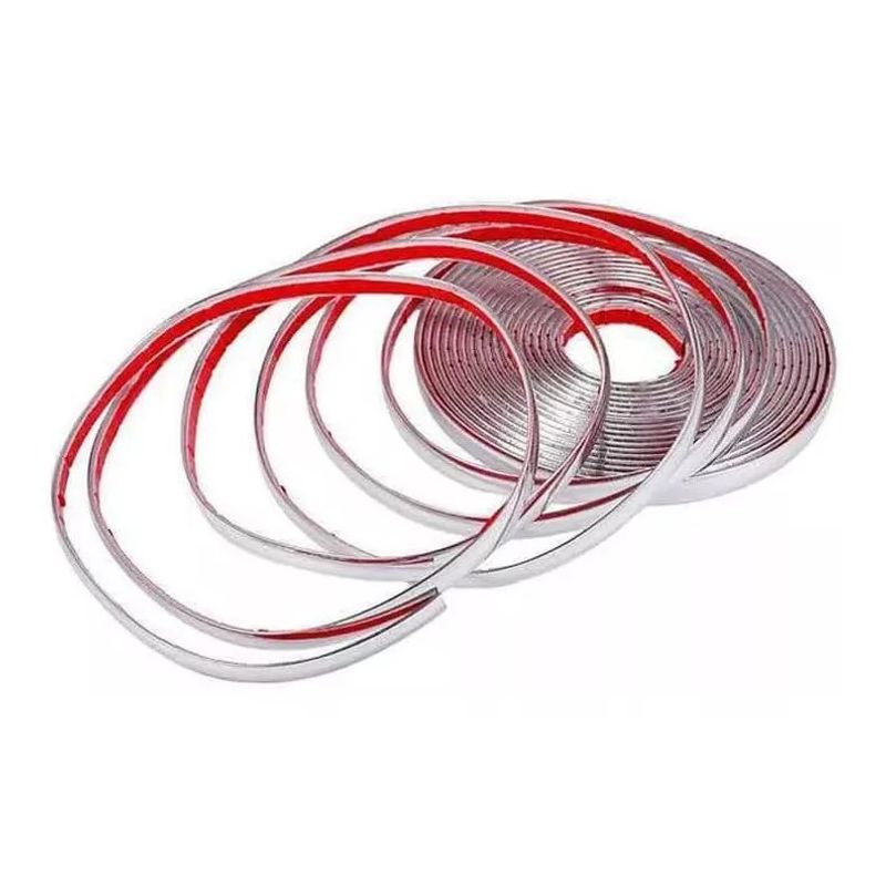 GENERICO - Moldura Protector Decorativa Autoadhesiva Cromada 15mts