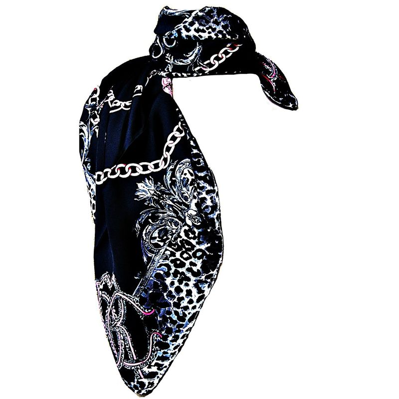 VIVAFELICIA - Pañuelo Seda Animal Negro