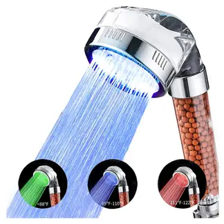 INVENCIBLE - CABEZAL DE DUCHA LUCES LED COLORES TEMPERATURA MX40