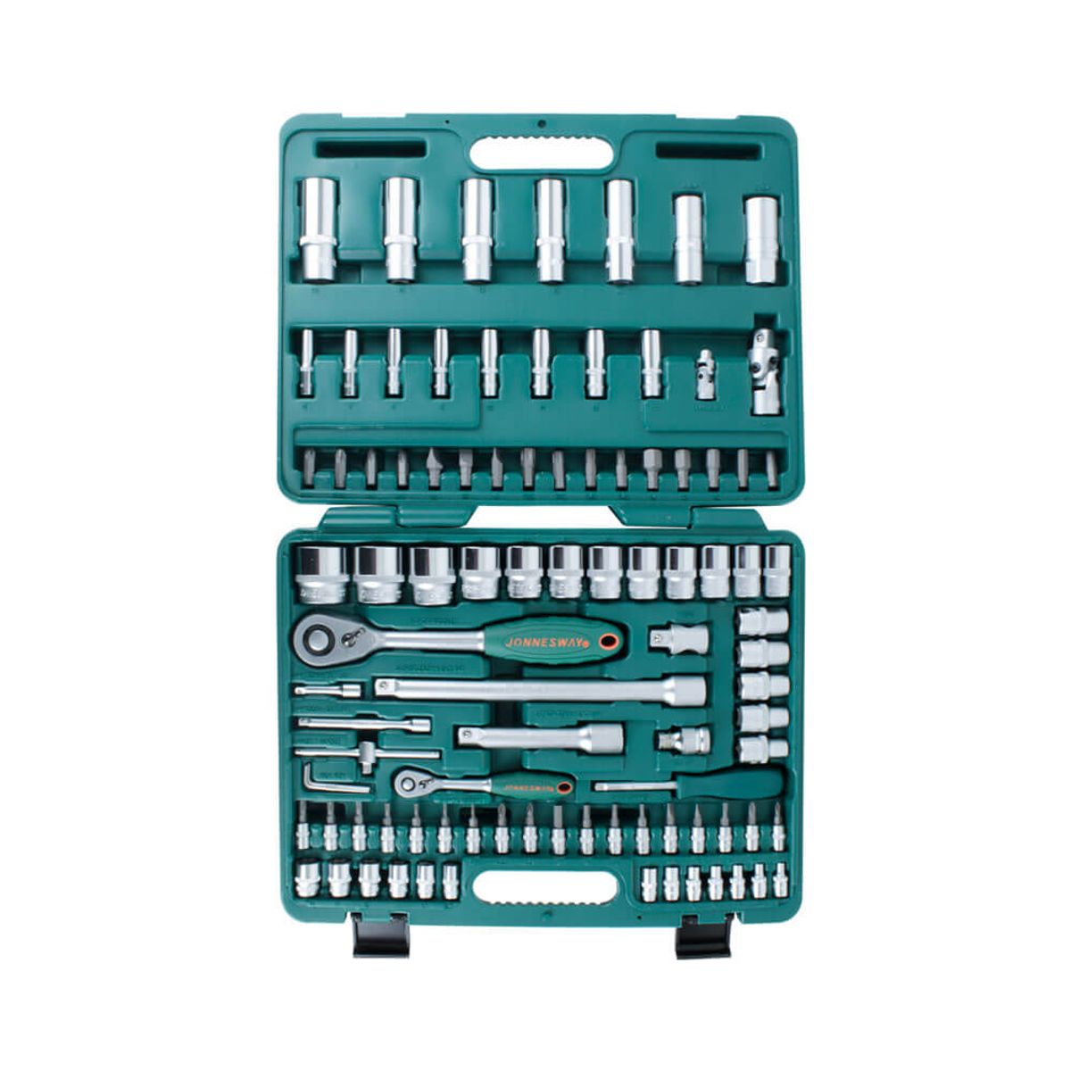 JONNESWAY - Juego Dados Hexagonales Jonnesway de 1/4 y 1/2 - 94 Piezas