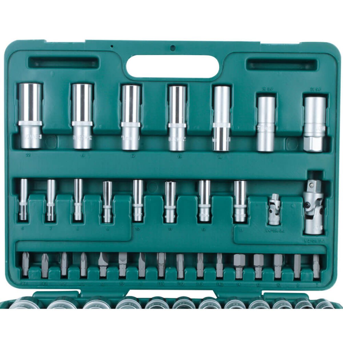 JONNESWAY - Juego Dados Hexagonales Jonnesway de 1/4 y 1/2 - 94 Piezas