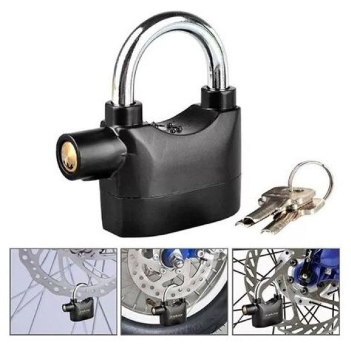 GENERICO - CANDADO ANTIRROBO CON ALARMA 110dB