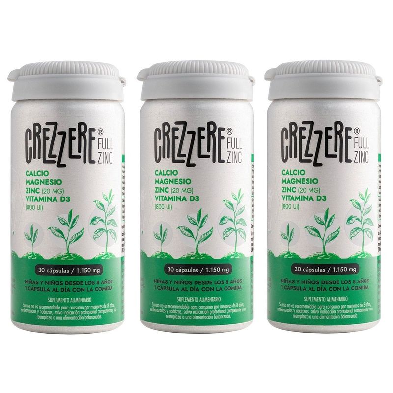 VITAL AND YOUNG - Crezzere : Calcio + Zinc + Magnesio + Vit D3  Vy  3x30 Caps