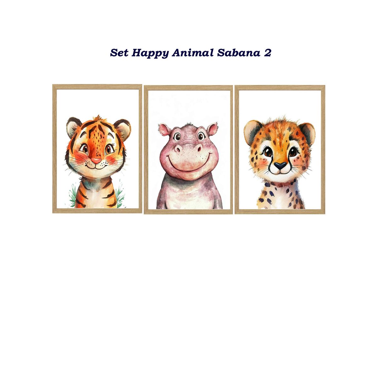 DECORACION CREATIVA - Set Cuadro Infantil niño - Happy Animals Sabana 2