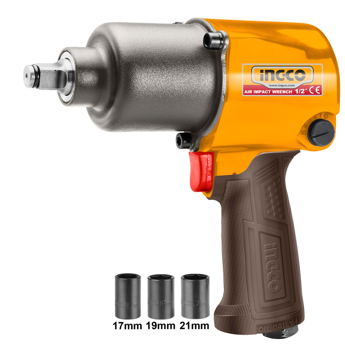 INGCO - Pistola De Impacto Industrial Neumatica 1/2" 610Nm Ingco