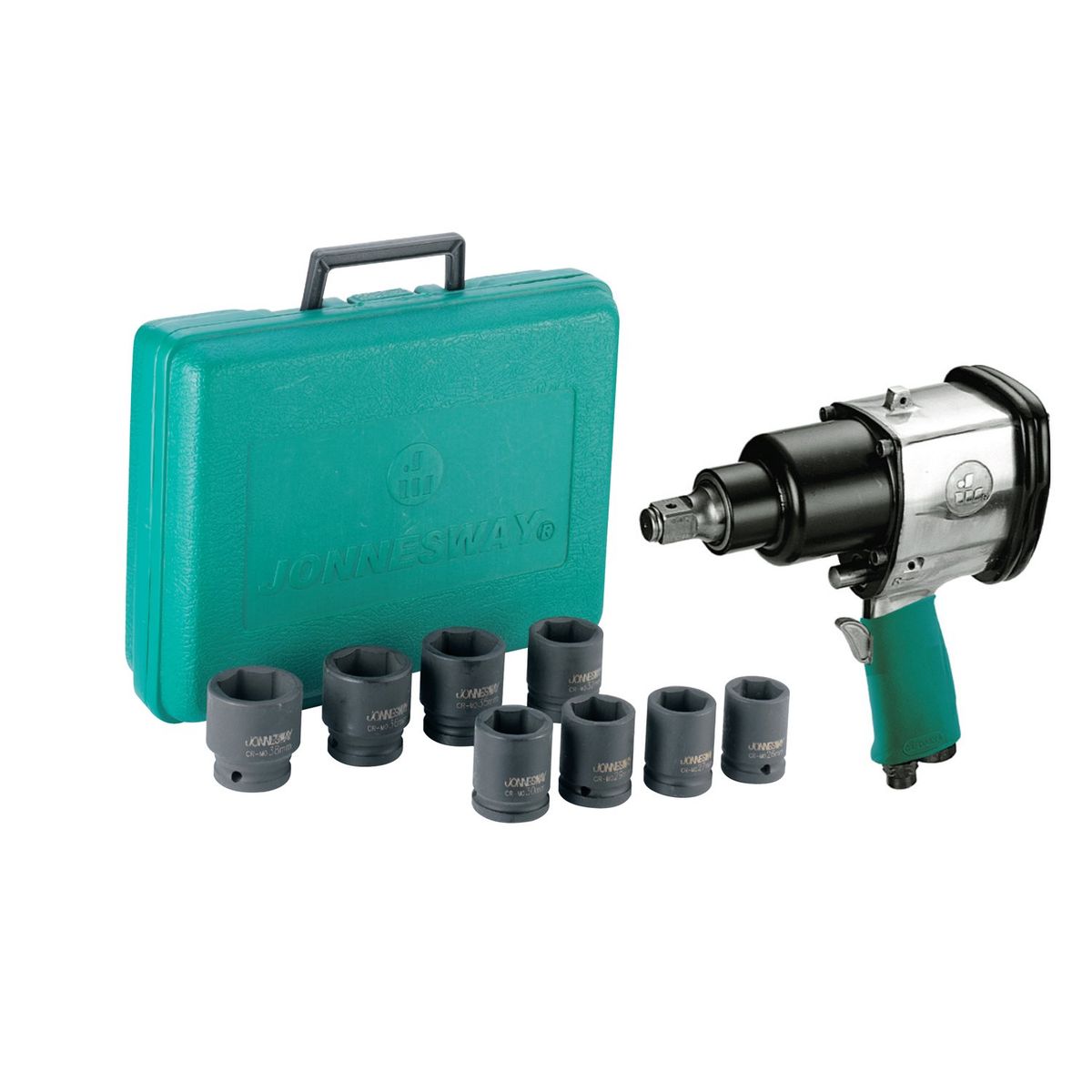 JONNESWAY - Kit Llave De Impacto 34  Incluye Dados Jai6212kc&j