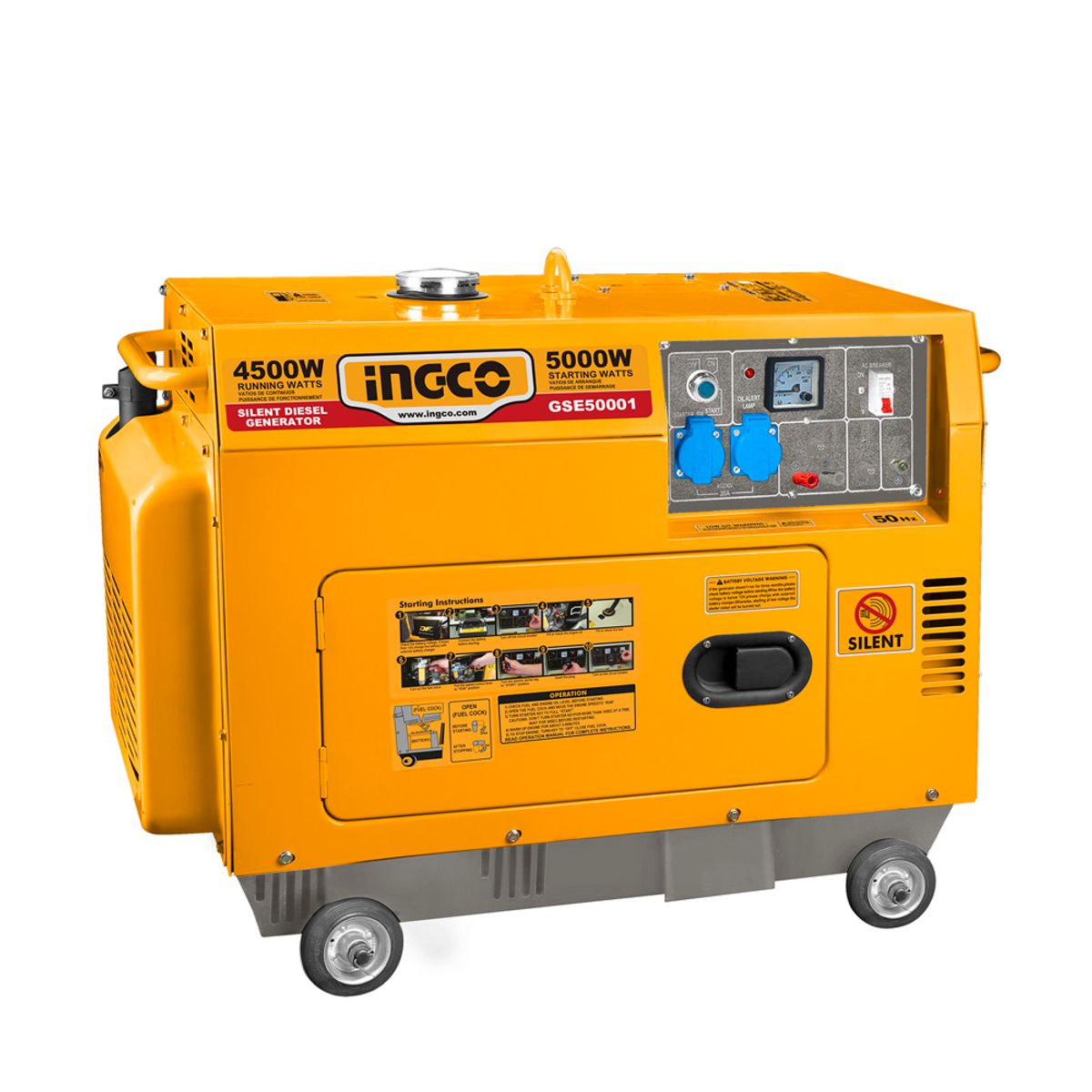 INGCO - Generador Diesel Silencioso 5,0Kw Ingco Gse50001