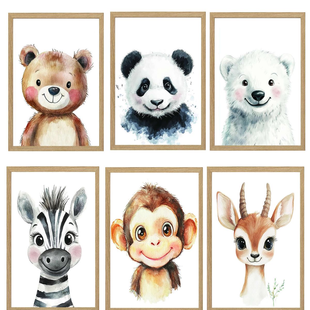 Set 6 Cuadros Infantil Niños Happy Animals Viviparos, marca DECORACION CREATIVA - Foto Principal
