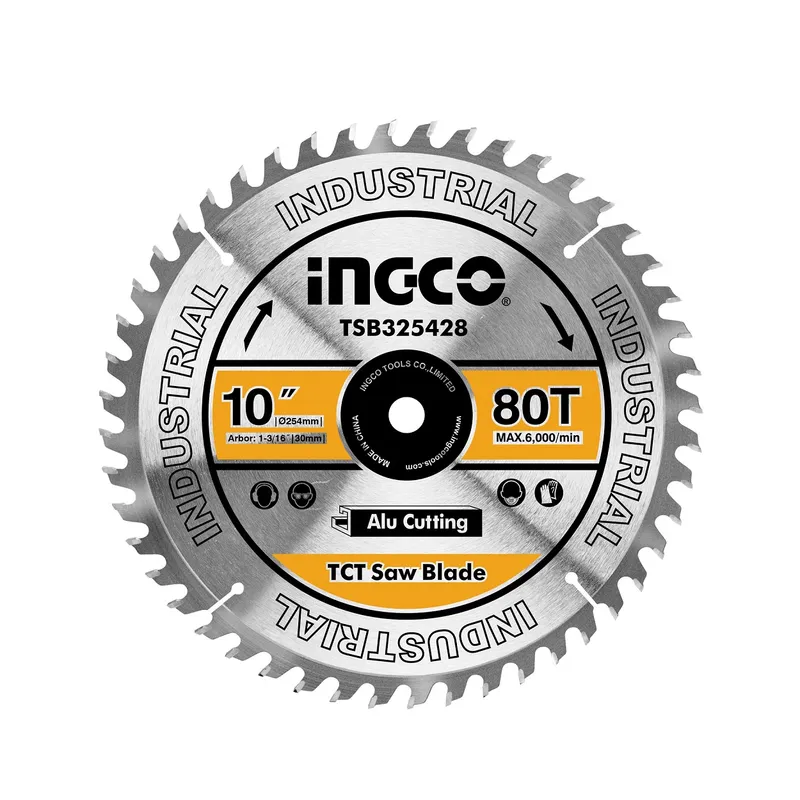 INGCO - Disco De Sierra Circular Industrial Aluminio 80T 254Mm 10" Ingco Tsb325428