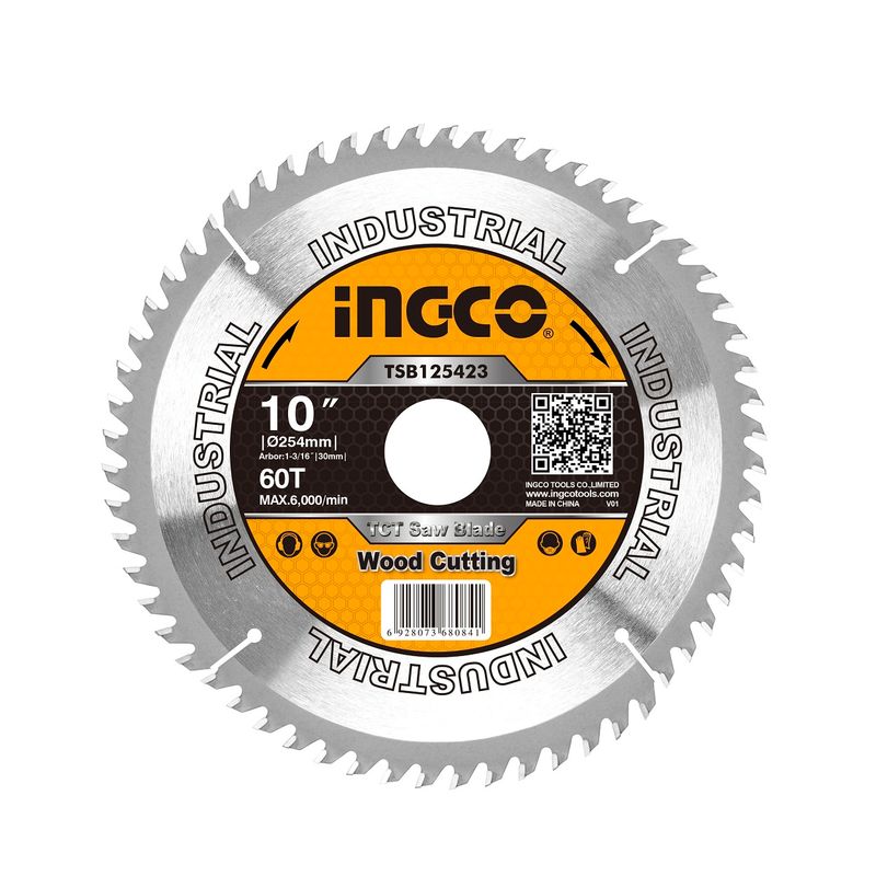 INGCO - Disco De Sierra Circular Industrial Madera 60T 254Mm 10 Ingco Tsb125423