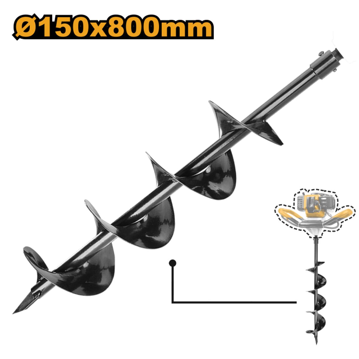 INGCO - Broca Perforador/Ahoyador Para Tierra 150X800Mm Ingco