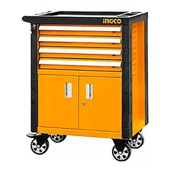 INGCO - Carro De Herramientas Industrial Metal 1 Estante 4 Cajones Hdtc01042