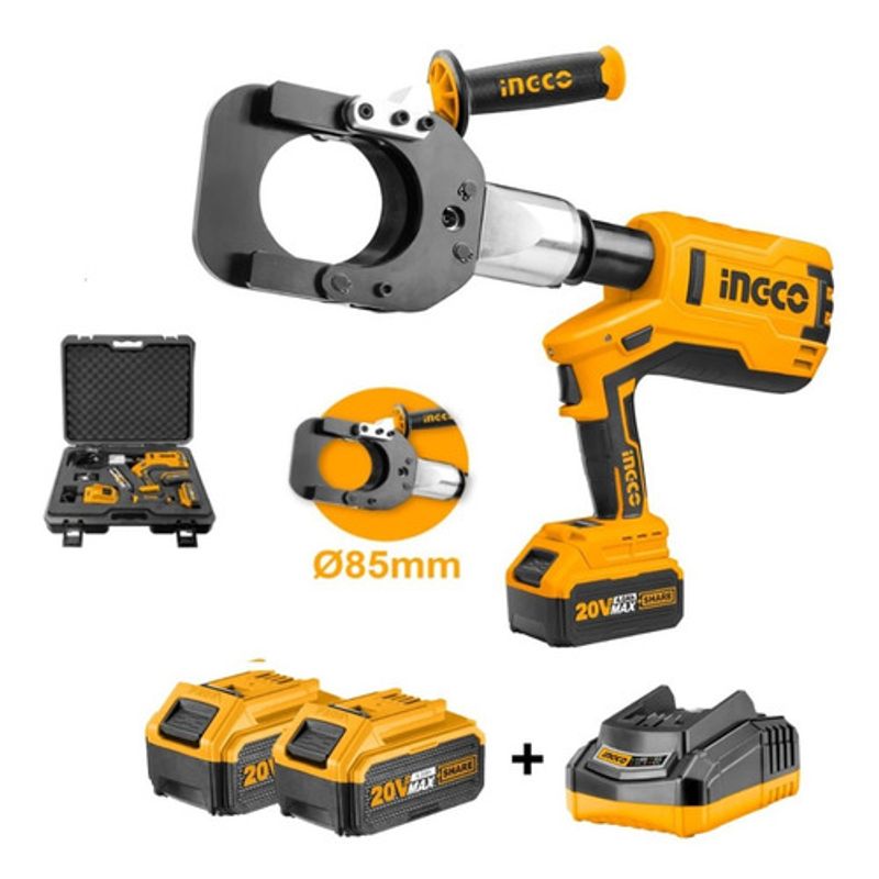 INGCO - Cortadora De Cables Industrial +2 Bat 4Ah Y Carg Normal 20V/85Mm Ingco Crcli2002