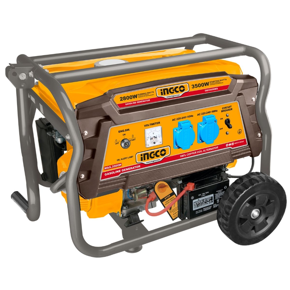 INGCO - Generador A Gasolina Industrial 3,5Kw Ingco Ge35006Es