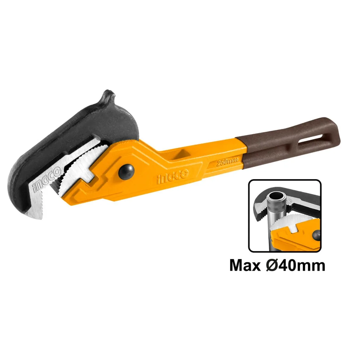 INGCO - Llave De Tubo Autoajustable Industrial 250Mm/10" Ingco Hpw1410