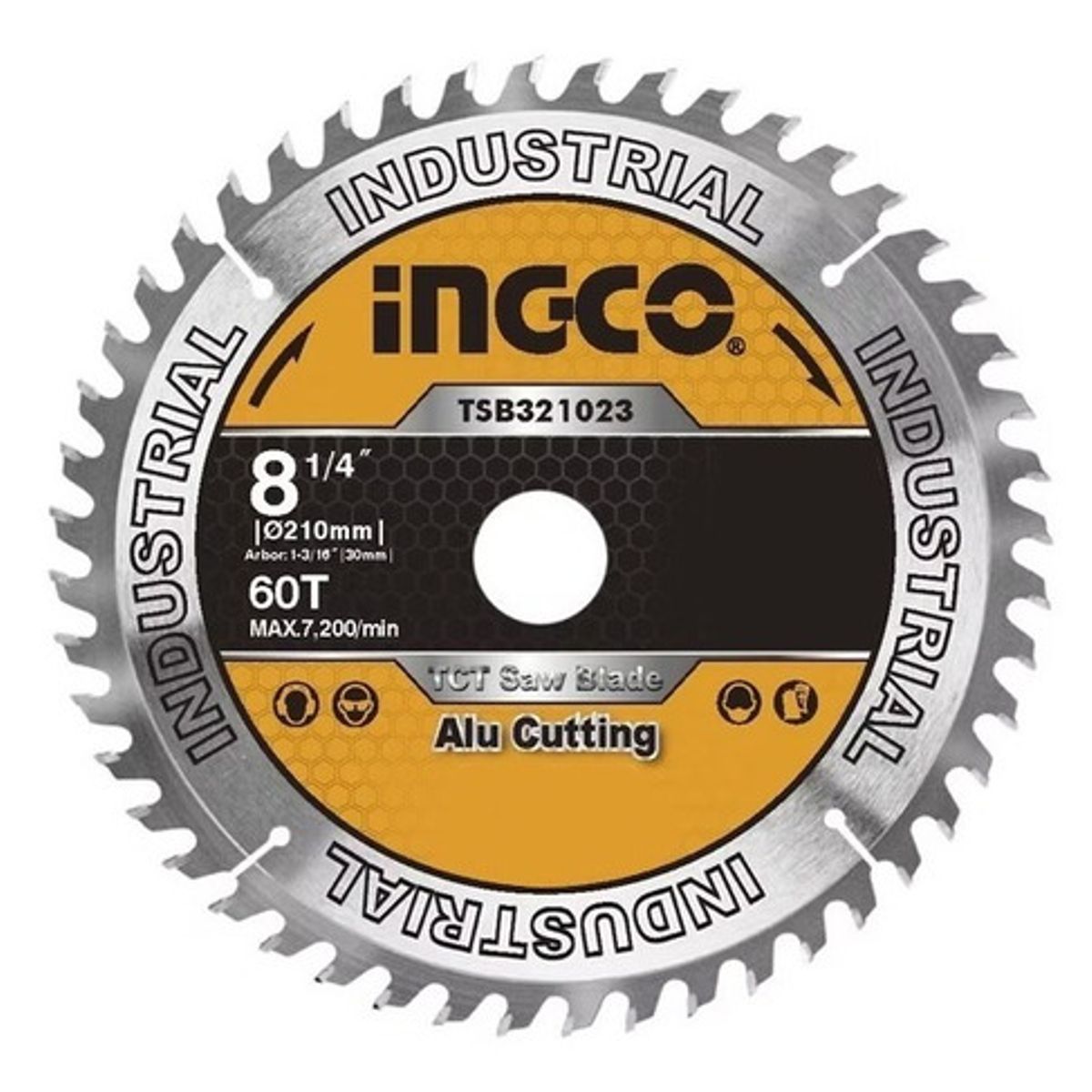 INGCO - Disco De Sierra Circular Industrial Aluminio 60T 210Mm 8 1/4" Ingco Tsb321023