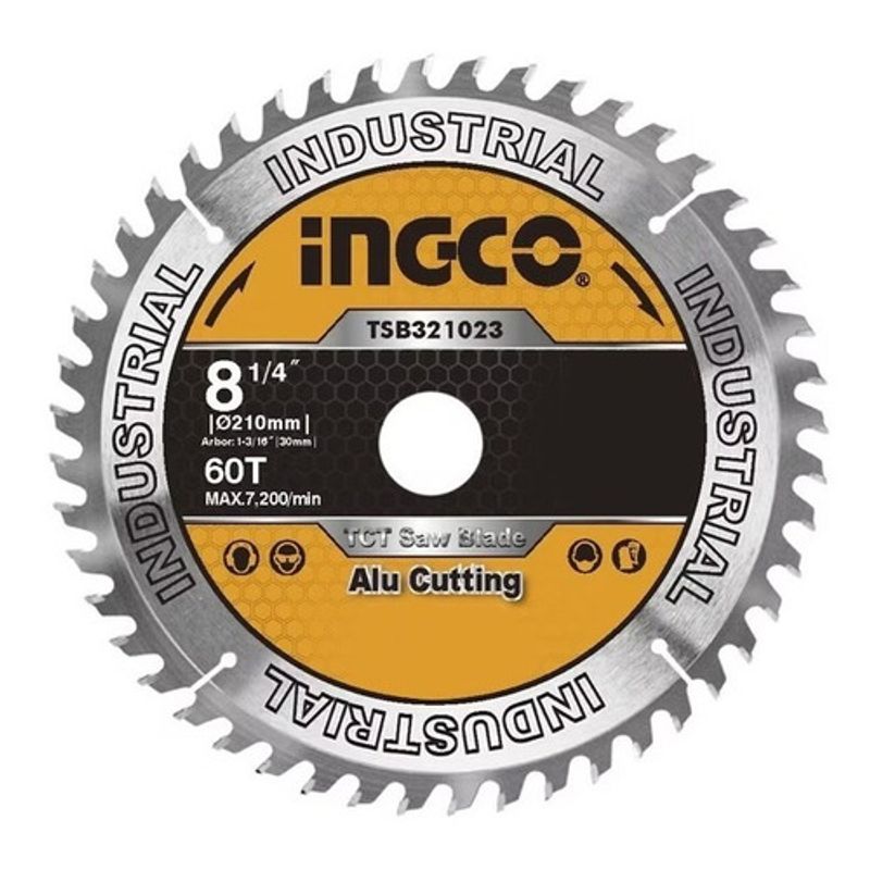 INGCO - Disco De Sierra Circular Industrial Aluminio 60T 210Mm 8 1/4" Ingco Tsb321023