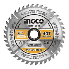 INGCO - Disco De Sierra Circular Industrial Madera 40T 185Mm 7 1/4" Tsb118515