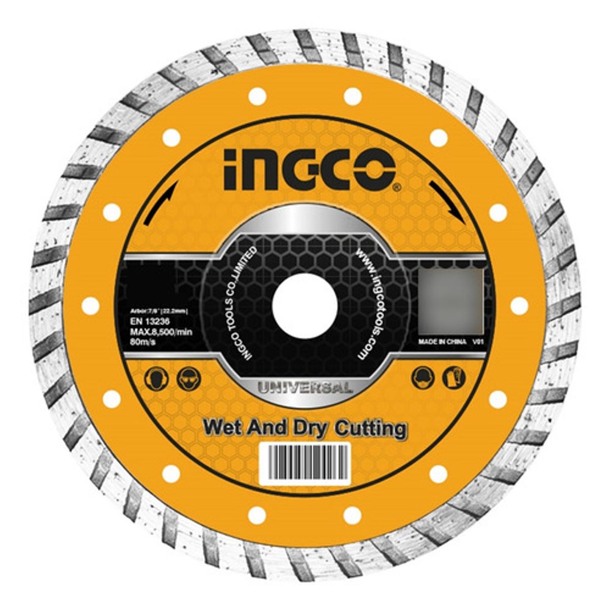 INGCO - Disco Diamantado Turbo Ultrafino 115X0,8X22Mm 4 1/2" Ingco