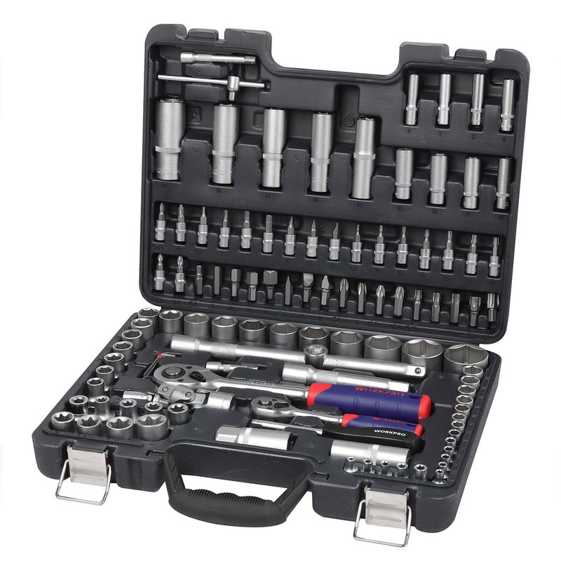 WORKPRO - Juego Dados Combinados 14 12 108 Piezas
