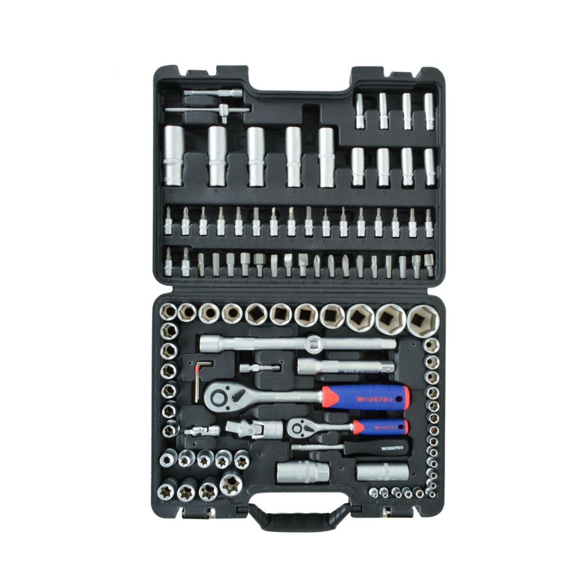 WORKPRO - Juego Dados Combinados 14 12 108 Piezas