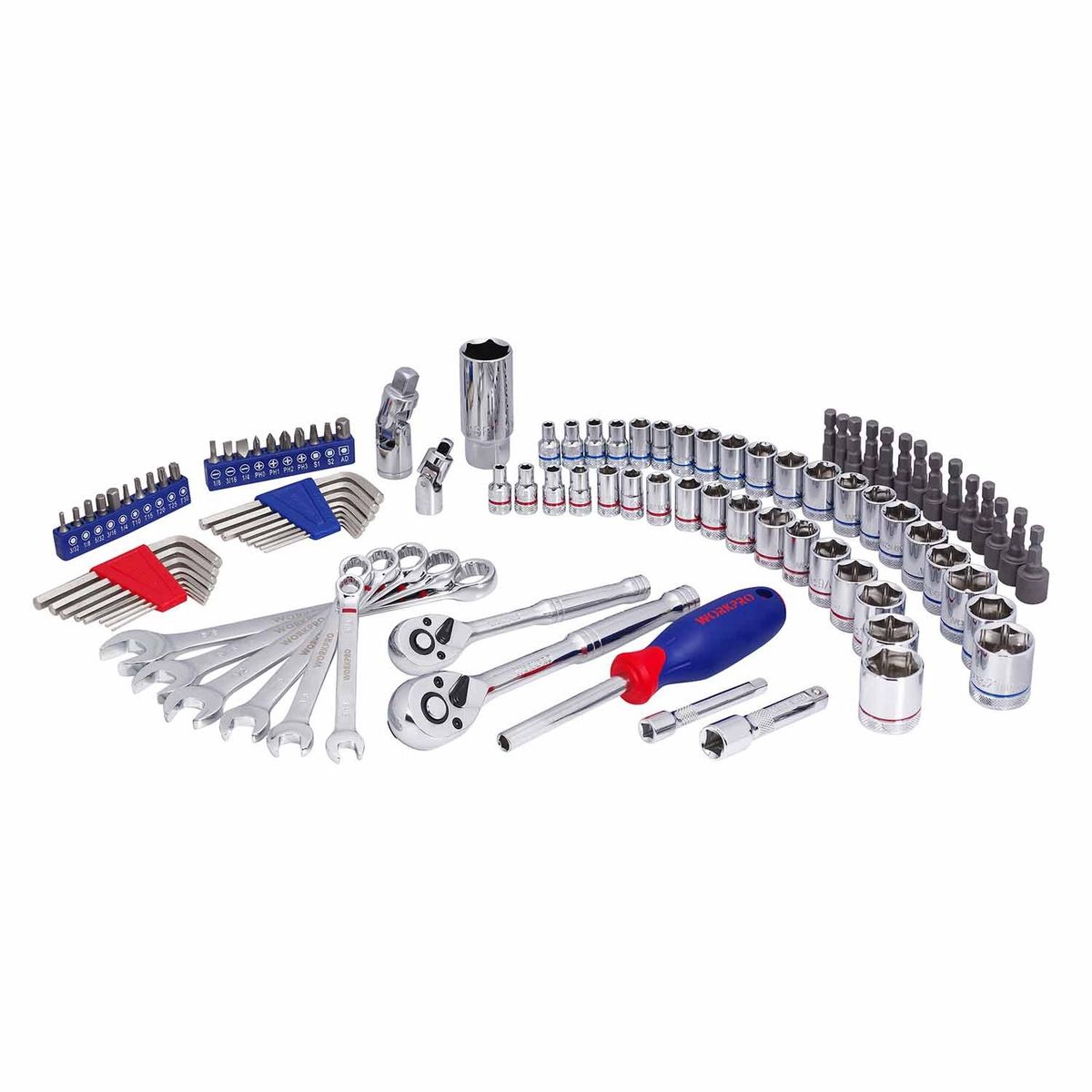 WORKPRO - Juego Dados Combinados 14 38 101 Piezas