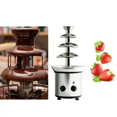 GENERICO - Cascada Fuente Chocolate Fondue 4 Niveles Acero Inoxidable