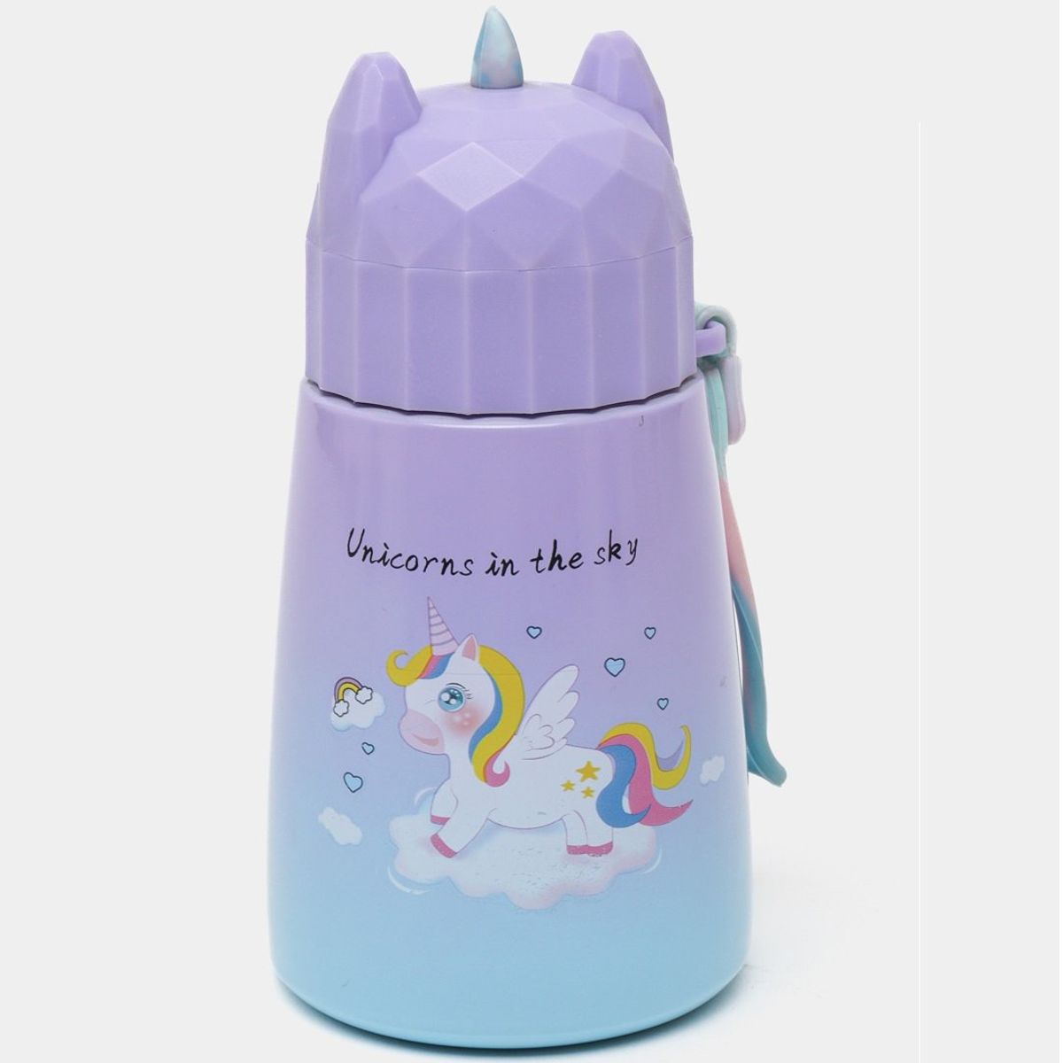 GENERICO - Termo De Acero Inoxidable Diseño Unicornio 320ml Lila