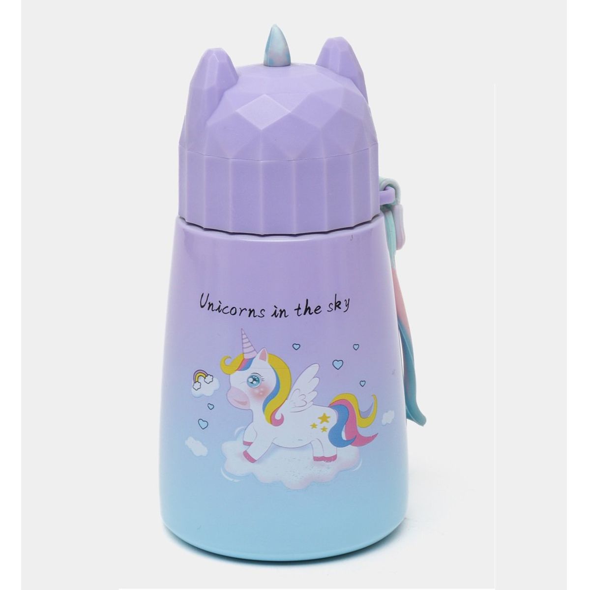 GENERICO - Termo De Acero Inoxidable Diseño Unicornio 320ml Lila