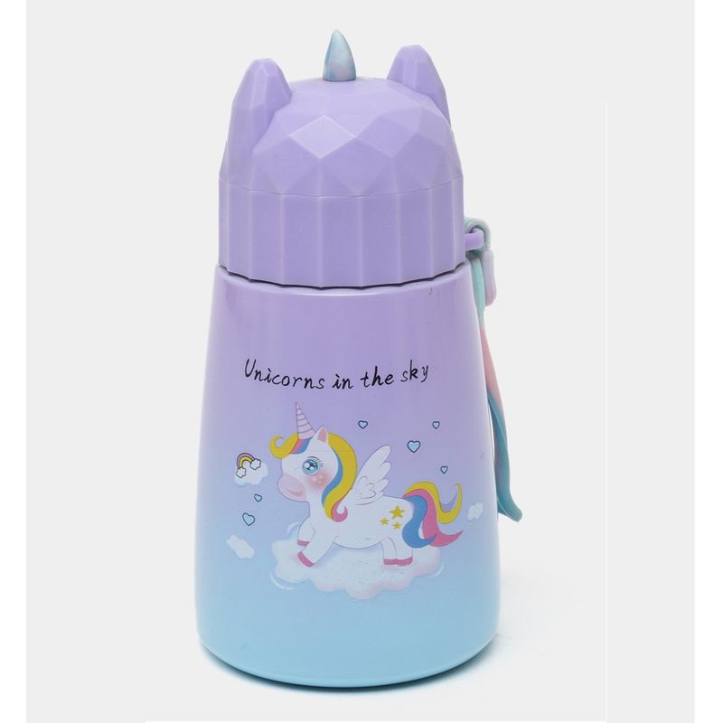 GENERICO - Termo De Acero Inoxidable Diseño Unicornio 320ml Lila