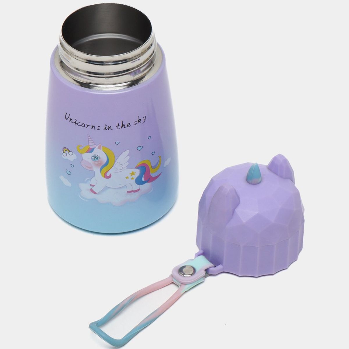 GENERICO - Termo De Acero Inoxidable Diseño Unicornio 320ml Lila