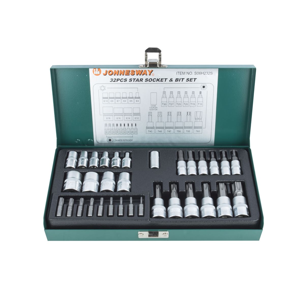 JONNESWAY - Juego De Dados Y Puntas Torx 32 Piezas S06h232s