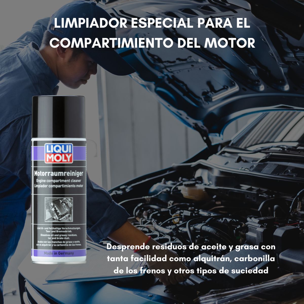 LIQUI MOLY - Spray Limpiador Motor Motorraumreiniger Liquimoly 400ml X2