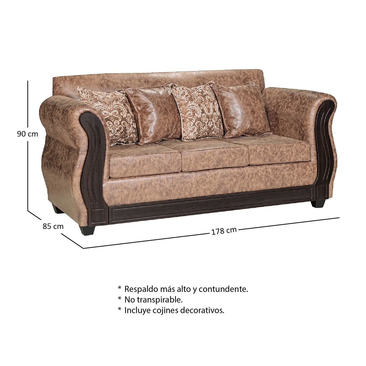 ADONIS LEUDH - Living 3+2 Caburgua Envejecido Café Terracota