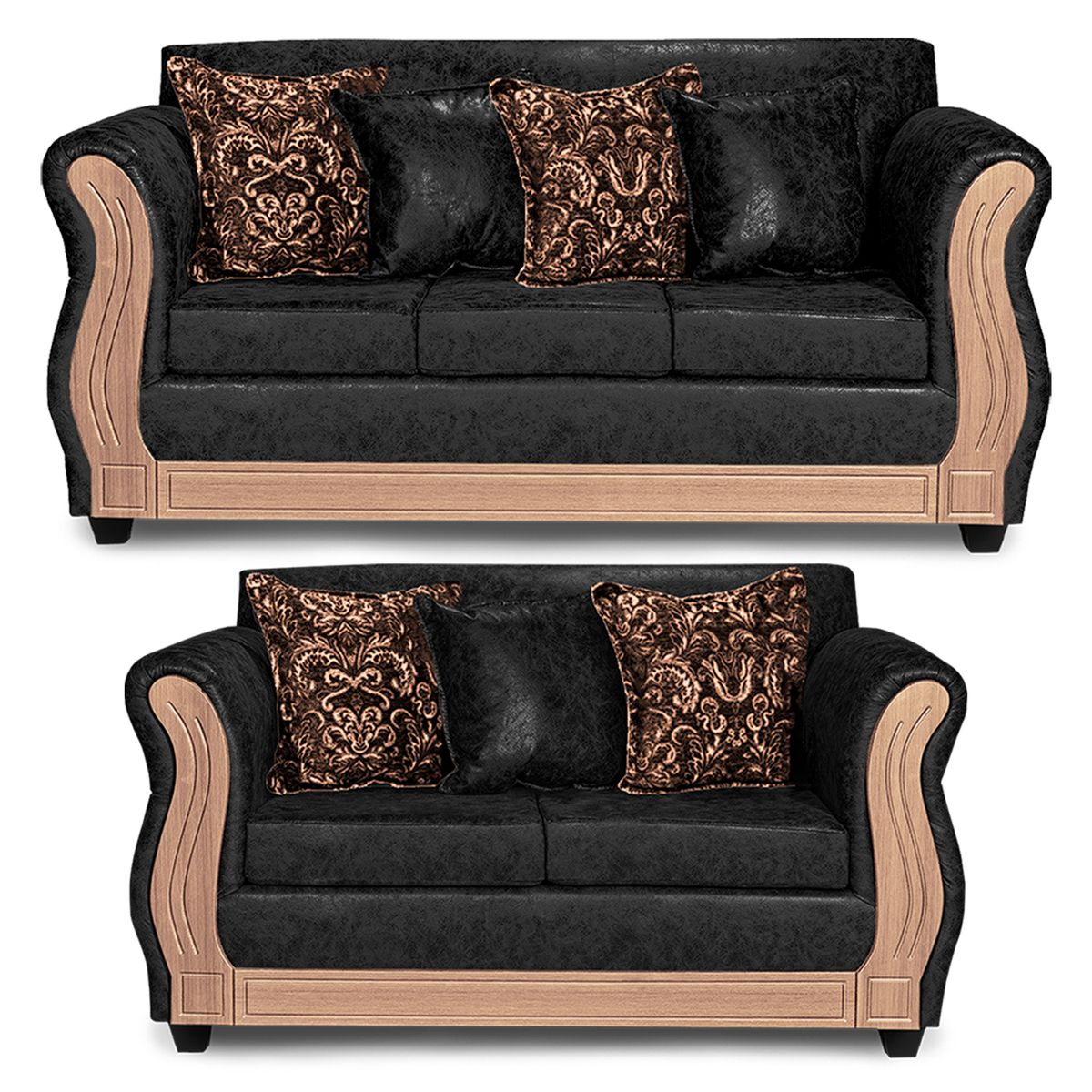 ADONIS LEUDH - Living 3+2 Caburgua Envejecido Negro X