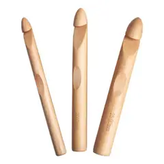 GENERICO - Set De 3 Crochet De Madera Jumbo 15 20 Y 25mm