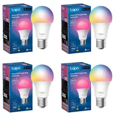 TP LINK - Set 4 Amp Colores Alto Brillo E27 Tapo Smart LED Wi-fi Matter Homekit